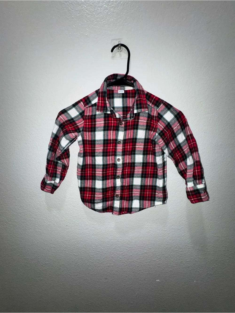 Old Navy Red and White Plaid Button-Down Shirt for Kids